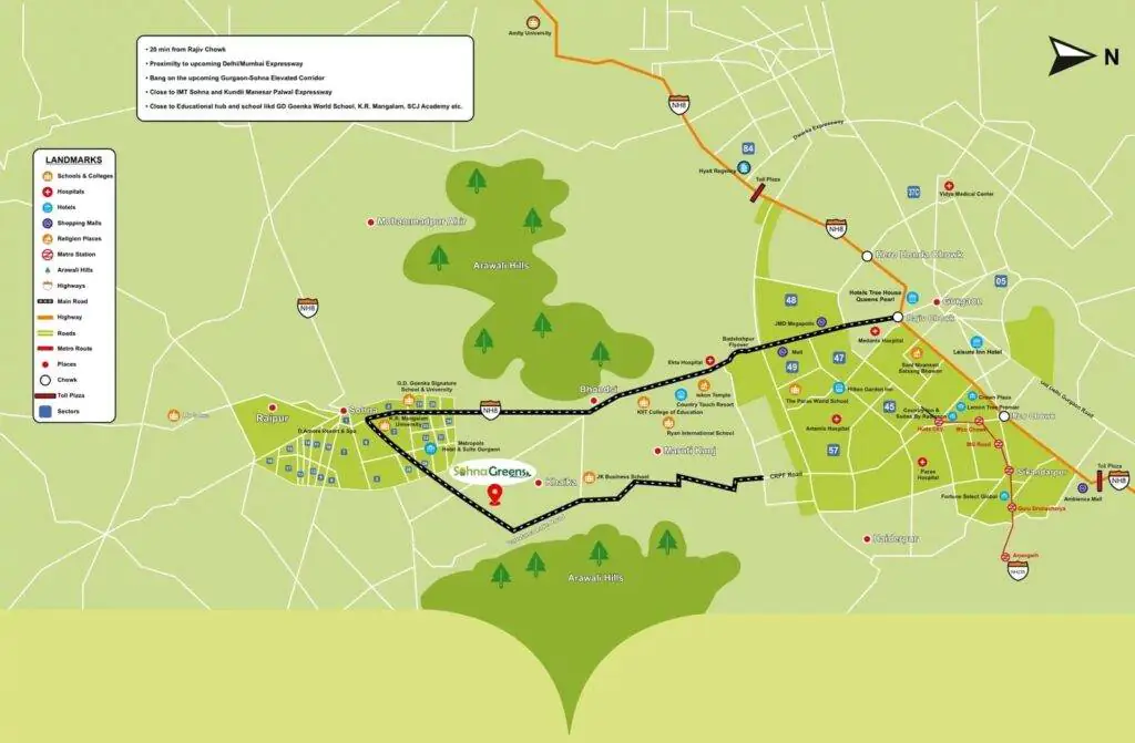 Sohna Greens Location Map